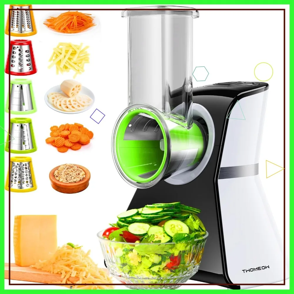 

Электрическая терка-измельчитель для сыра 5-в-1 для кухни, простое управление одной кнопкой с защитной ручкой