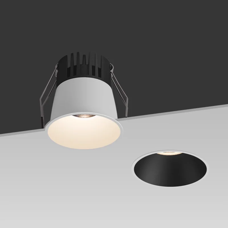 Recessed LED Downlight Black Modern Spotlight Indoor Anti-glare CRI98 Aluminum Ceiling Light for Living Room Bedroom Dimmable
