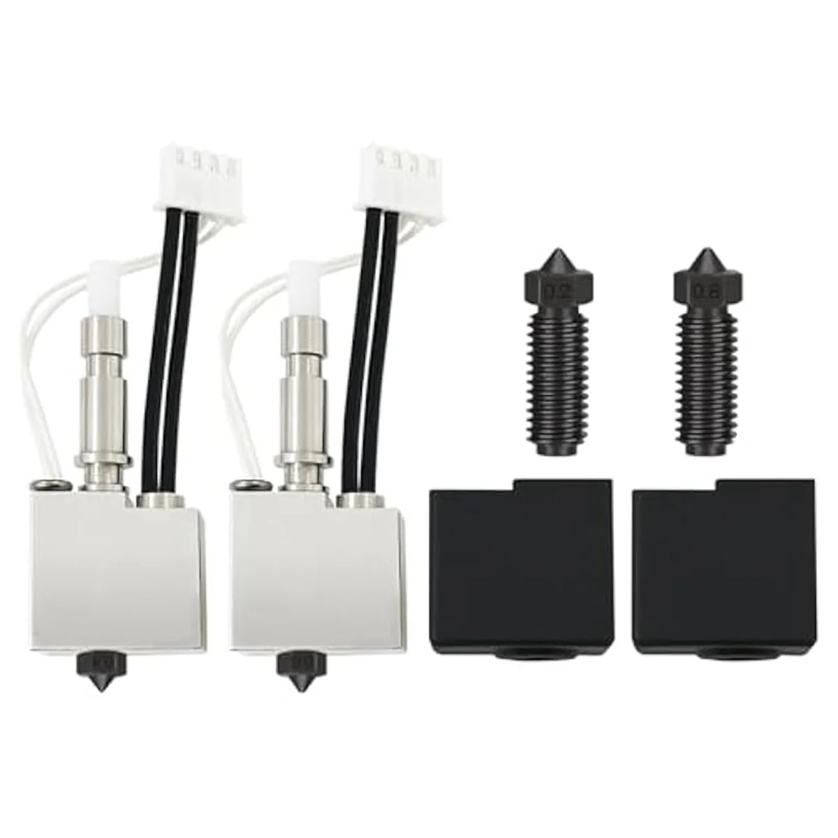 

ABGV 2 шт. 3D-принтер сопла из закаленной стали комплекты экструдера Hotend для S1, с дополнительными 2 сменными насадками 0,2/0,8 мм