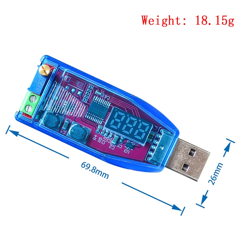 LED DC-DC 5V zu DC 1-24V Einstellbares Potentiometer USB Step Up/Down Buck Boost Converter Netzteil Spannungsreglermodul