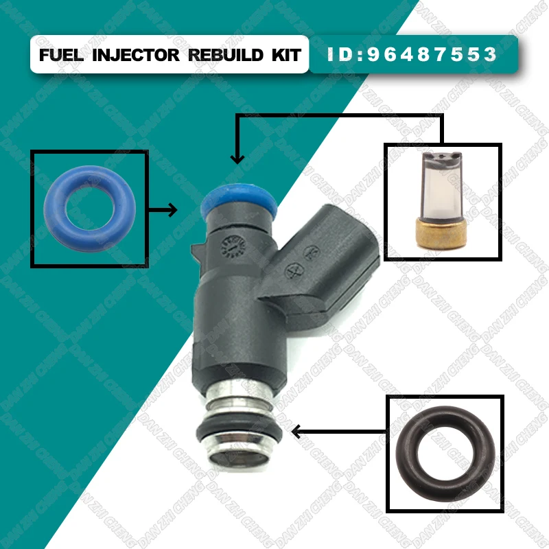 

Fuel Injector Service Repair Kit Filters Orings Seals Grommets for Chevrolet Aveo Aveo5 06-08 Pontiac Wave Wave5 1.6L 96487553