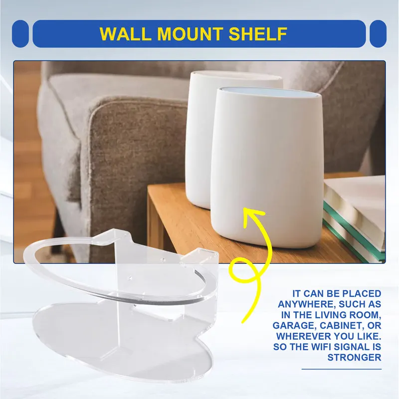1 Pcs Shelf Bracket Holder for Orbi Wall Mount, for Orbi WiFi Router AC3000 RBS50, RBK50, RBK53, RBK30, AC2200 RBK30-A13G