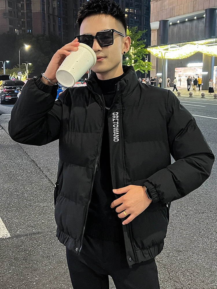 

Men's Winter Thiened Warmth down Cotton Jaet Faionable Brand Cold Resistance Coat Autumn Winter Loose Fit Printed Youth...