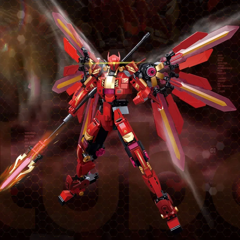 Sluban Mech series Ice Peak Protector embers Travel Athena Shape-shifting robot model display children's building blocks toys