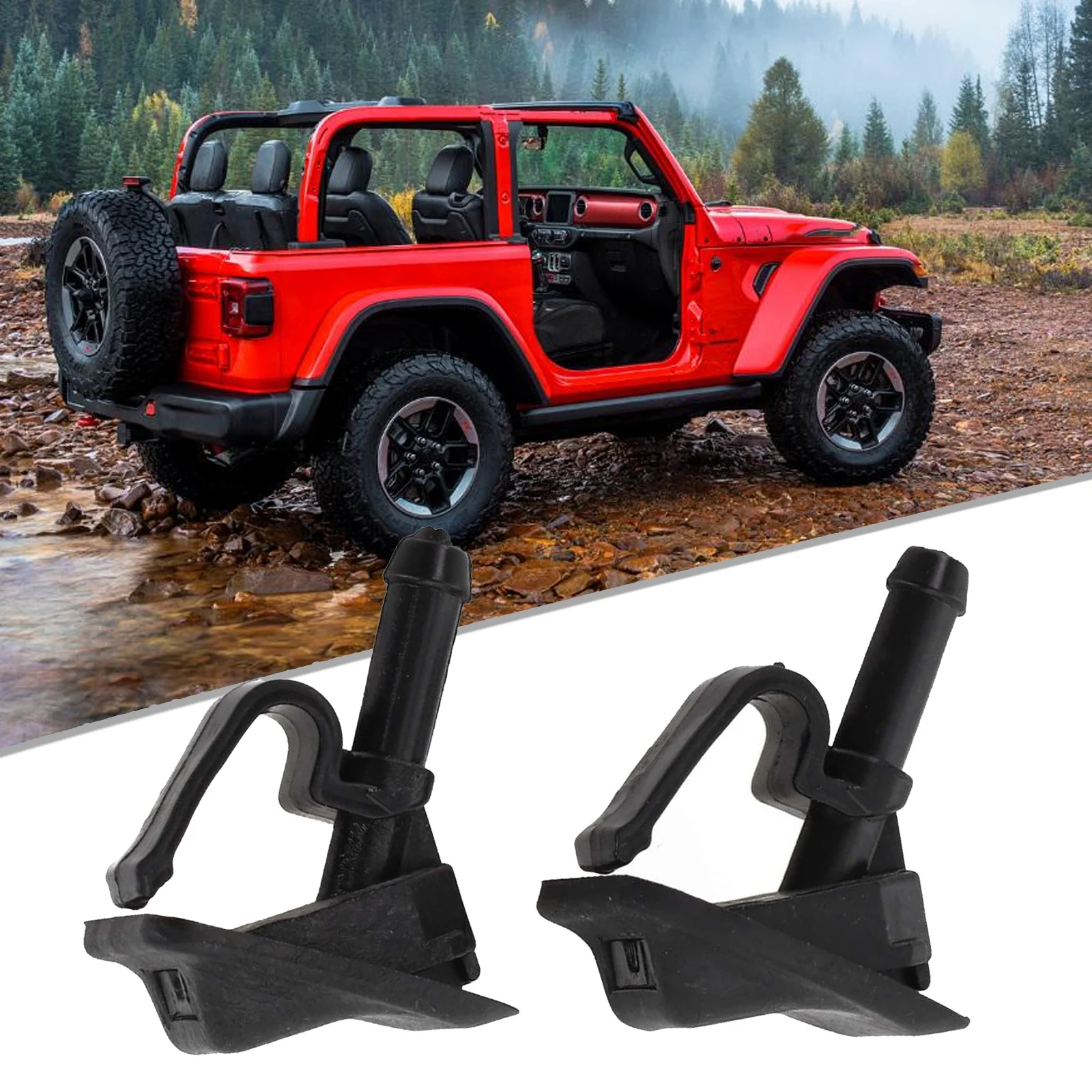 

2pcs Car Front Windshield Washer Wiper Fan Spray Nozzle Cover Water Outlet Nozzle For Jeep For Wrangler JK 2002-12 For T 2002-06