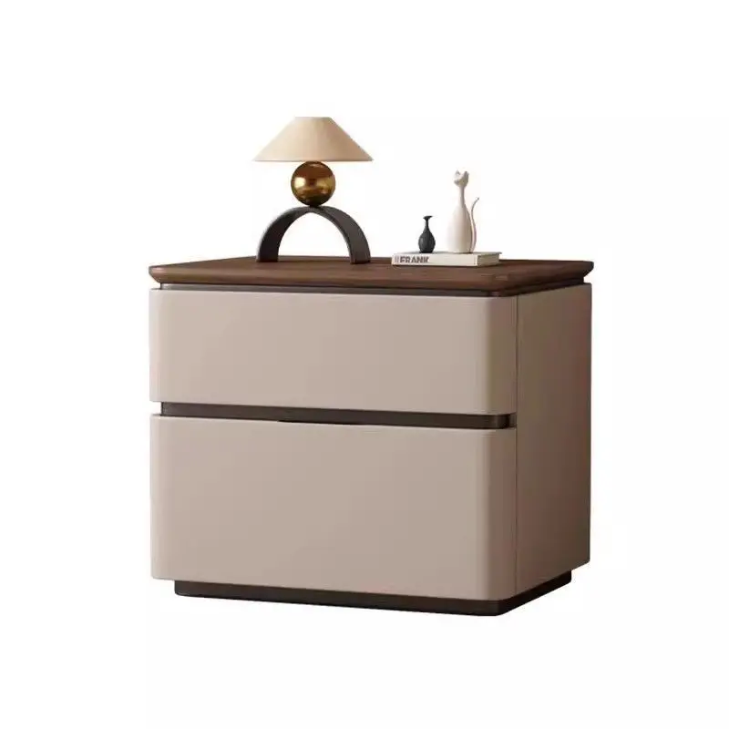 

All solid wood light luxury bedside table two pumping high-end locker 2025 new modern simple storage cabinet bedside cabinet