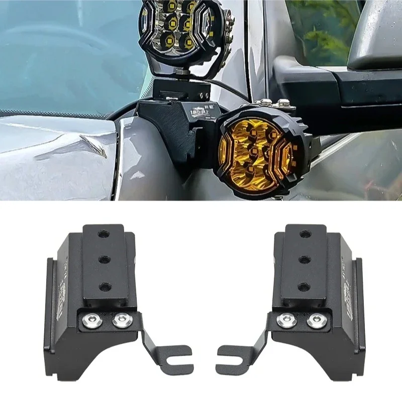 For Toyota Tundra 2007-2026 Car A-pillar LED Spotlight Expansion Bracket Front Engine Hood Quick-release Dual-light Lamp Stand
