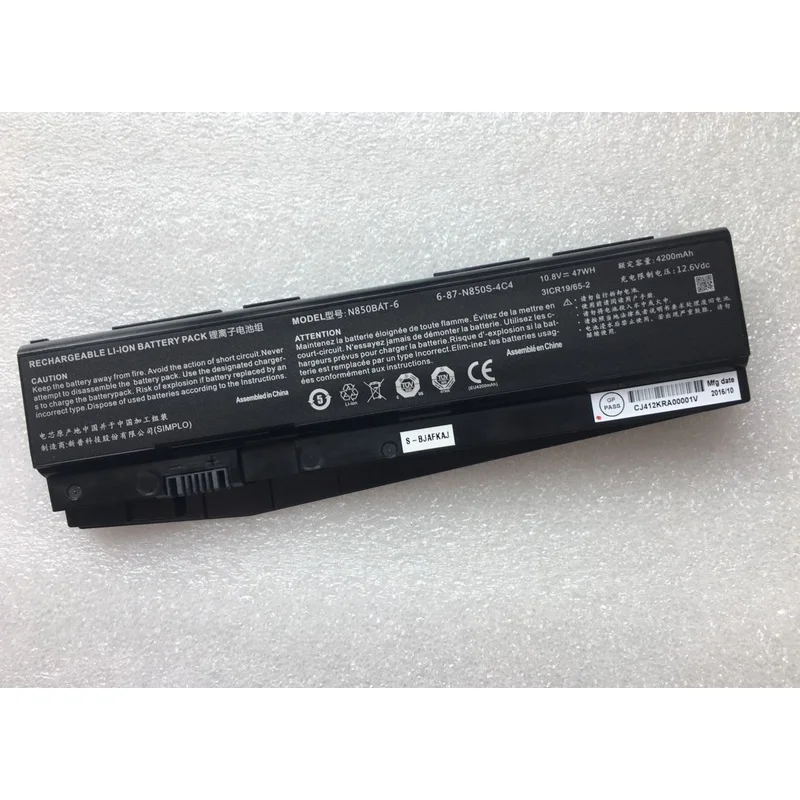 Original N850BAT-6 Battery Applicable Clevo N850 N850HC N850HJ N870HC N870HJ1 N870HK1