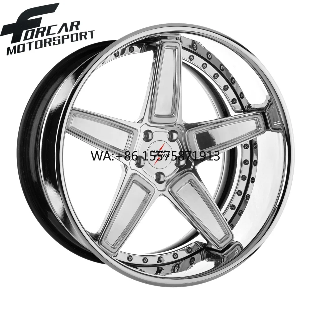 

2-Piece Design Professional 16-26 Inch Chrome Barrel Passenger Car Wheels 5x108 5x112 Forged Alloy Wheels Rims