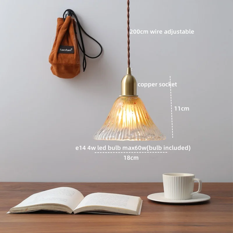 IWHD Modern Style LED Pendant Lamps For Hallway Bedroom Living Room E14 Nordic Hanging Light Fixtures Copper Glass Lamparas