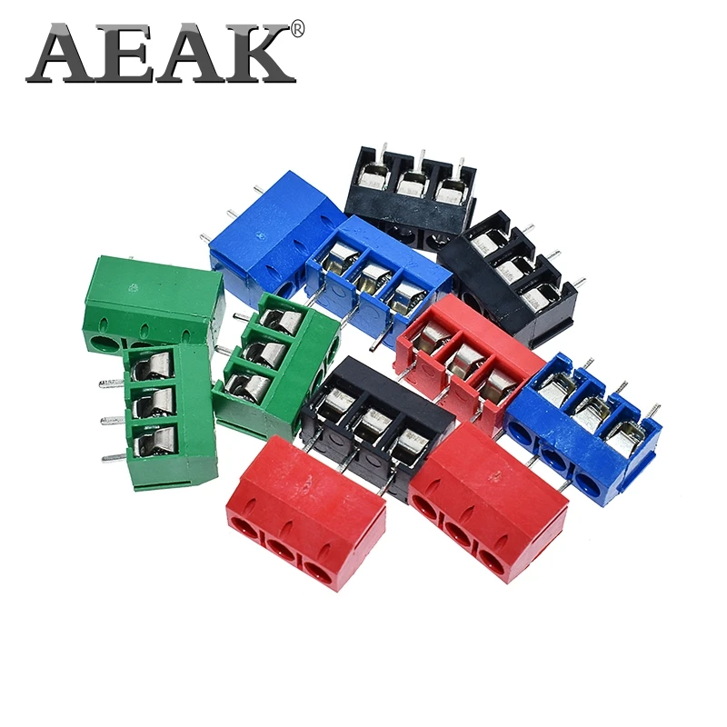 KF301-2P KF301-3P KF301-5.0-2P KF301 2Pin 3Pin Screw 2Pin 5.0mm Straight PCB Screw Terminal Block Connector Blue Red green