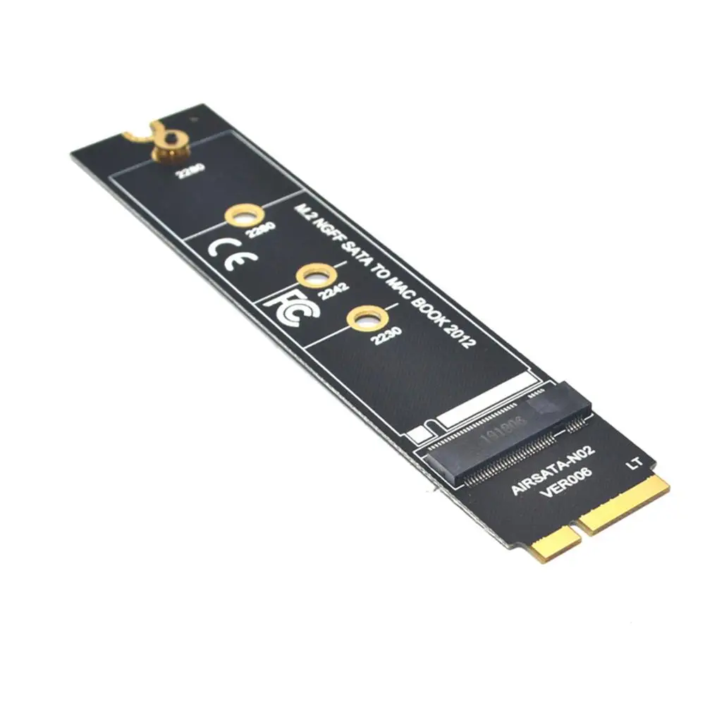 Cartão adaptador para 64G 128G 256G 512G M.2 SATA NGFF SSD para 2012 MacBook Air A1465 A1466 para Apple SSD Adapter Connector Riser Card