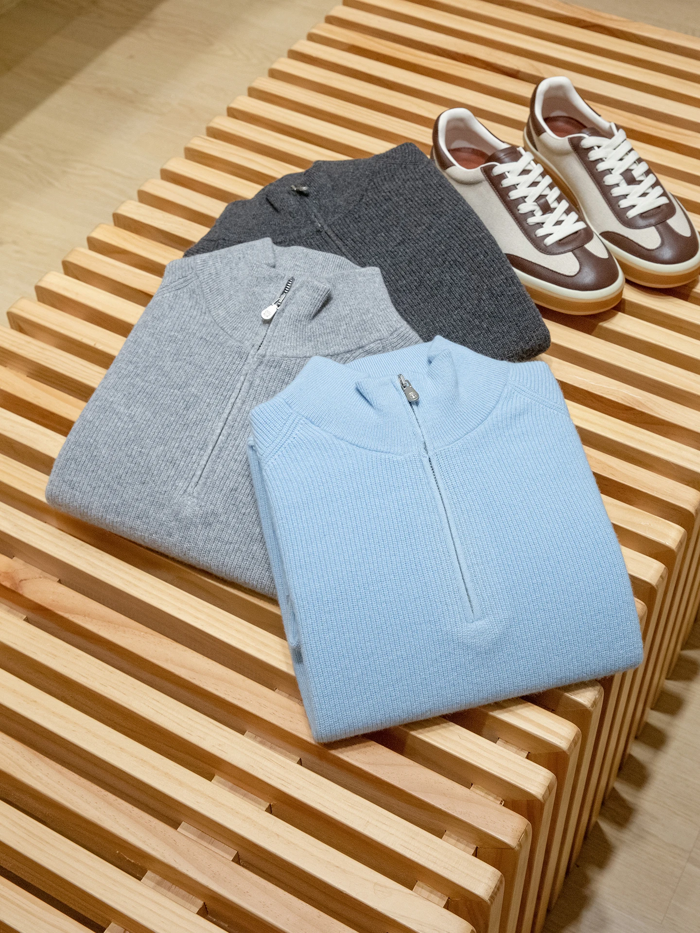 

Men's Knitted Wool Sweater f Zip 26 Pieces New Ao 00% Wool BC Edition Warm Long Sve Stand Collar Commute Suitable