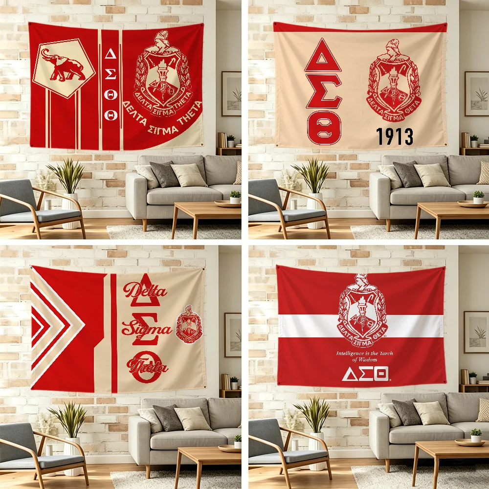D-Delta S-Sigma Theta flag Durable Outdoor Indoor Patio Festive Decoration Classic Design Pole Wall Room Banner