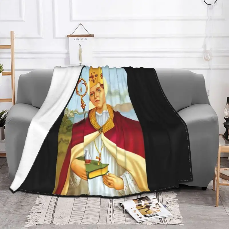 San Gennaro Patrono Napoli Miracolo Sangue Januarius 2 Blanket Autumn For Bed Anti-Pilling Faux Fur Throw Home Decotation