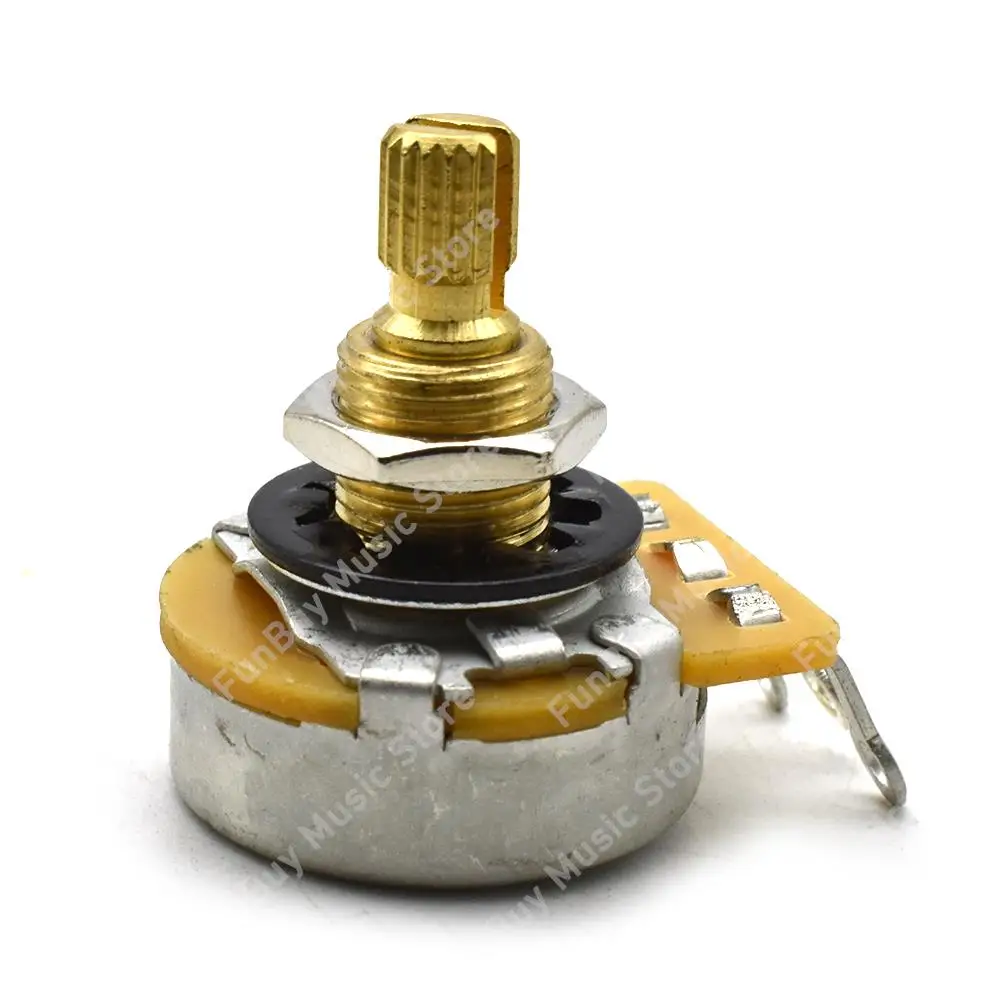 8Pair Brass Split Shaft Potentiometer 250K/500K Pot for Electric Guitar and Bass Tone Volume Parts