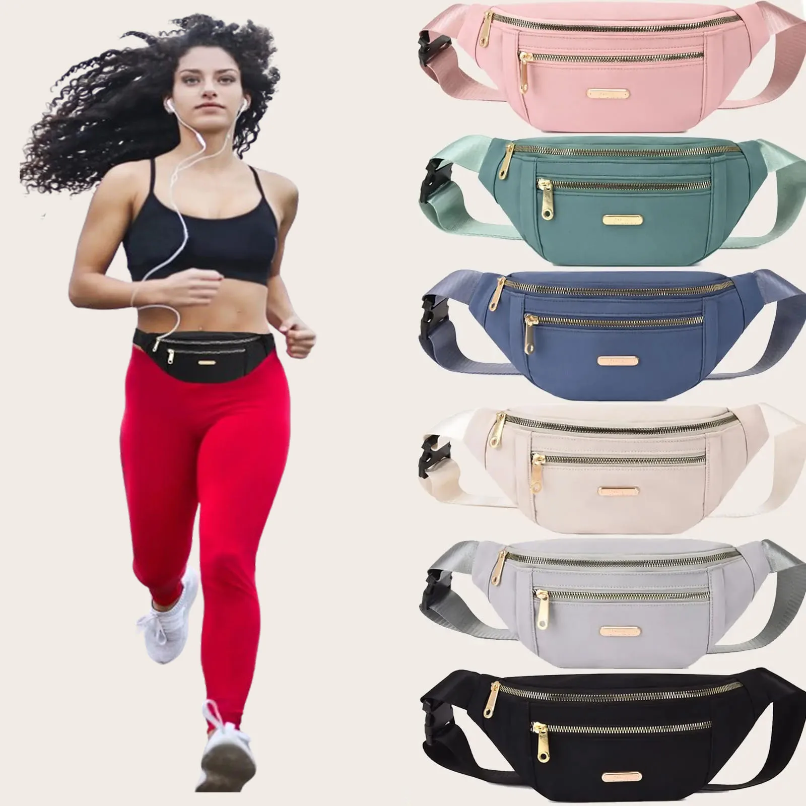 

Fanny Packs for Women Men Belt Bag Fashion Waist Packs Lightweight Crossbody Bags Bum Bag for Running Hiking Travel Workout