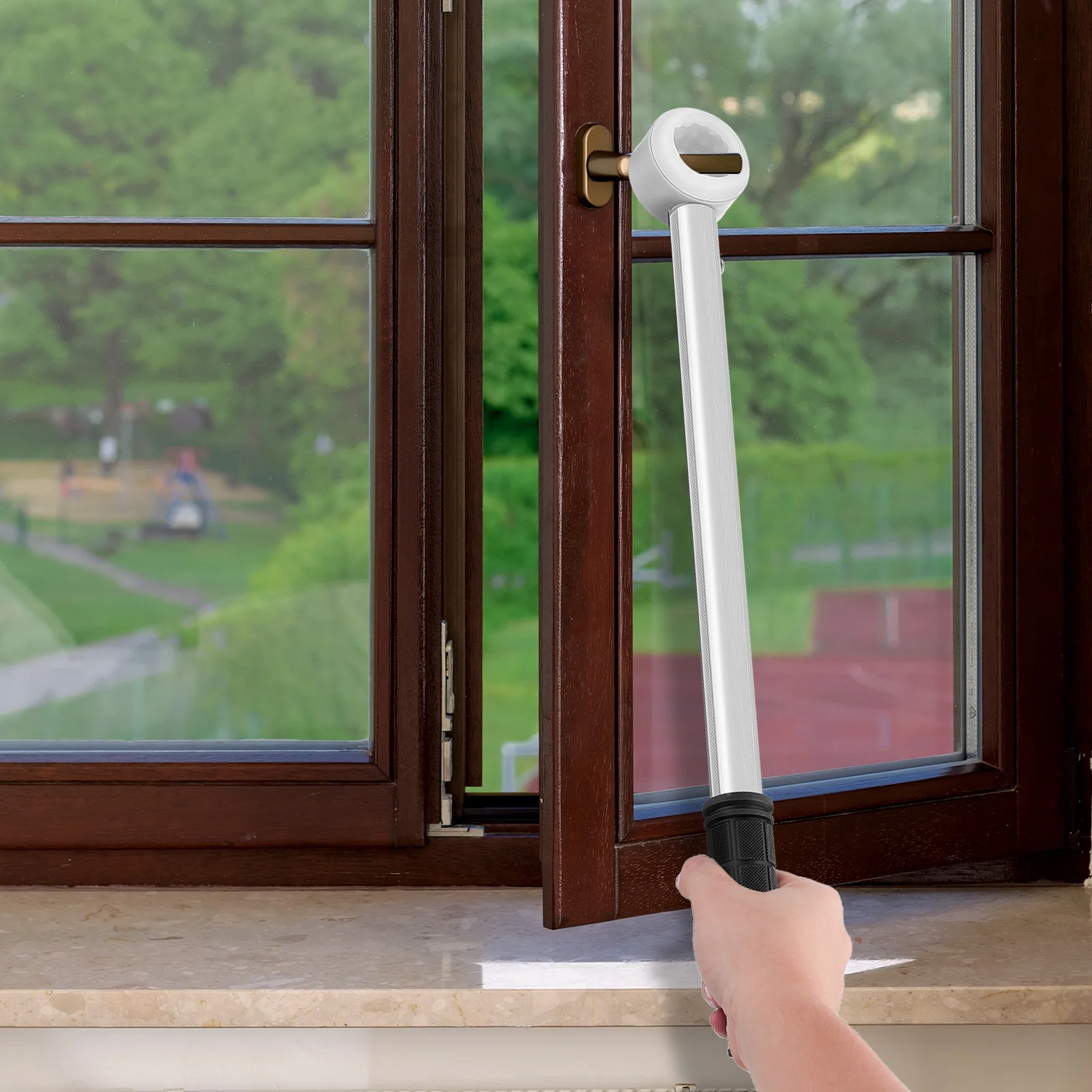 

O-Shaped Window Opener Long Handle Push Pull Rod Blind Curtain Shade Puller Hook Cordless Blind Rod for Windows