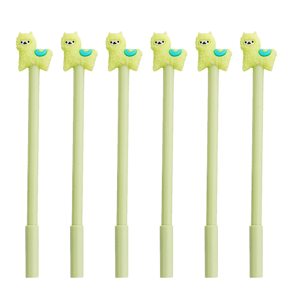 

12 Pcs Gel Ink Pens Alpaca Neutral Writting Students Earth Tones Cartoon Green Child