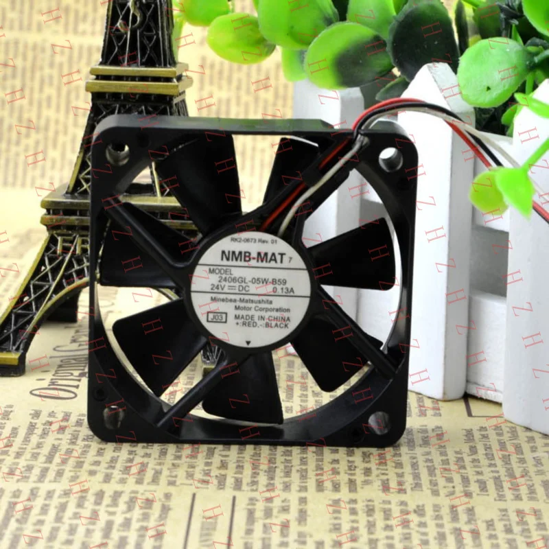 P+ 1pcs for NMB 24V DC 2406GL-05W-B59 three line Cooling Fan 3pin 60*60*15mm 0.13A