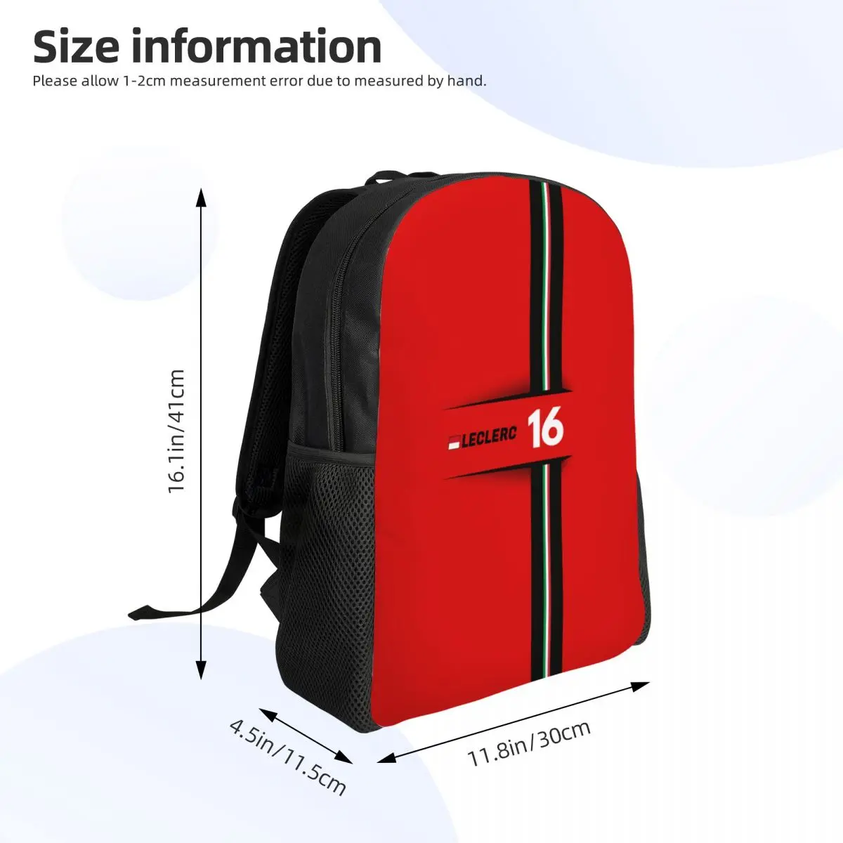 Custom LEC16 Racing Driver Rising Star Backpack for Men Women Water Resistant School College Motorsports Bag Print Bookbag