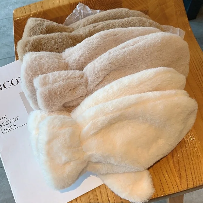 Guanto autunno inverno donna carino adorabile dolce morbido solido peluche soffici tenere in caldo guanti protezione dal freddo guanti addensati