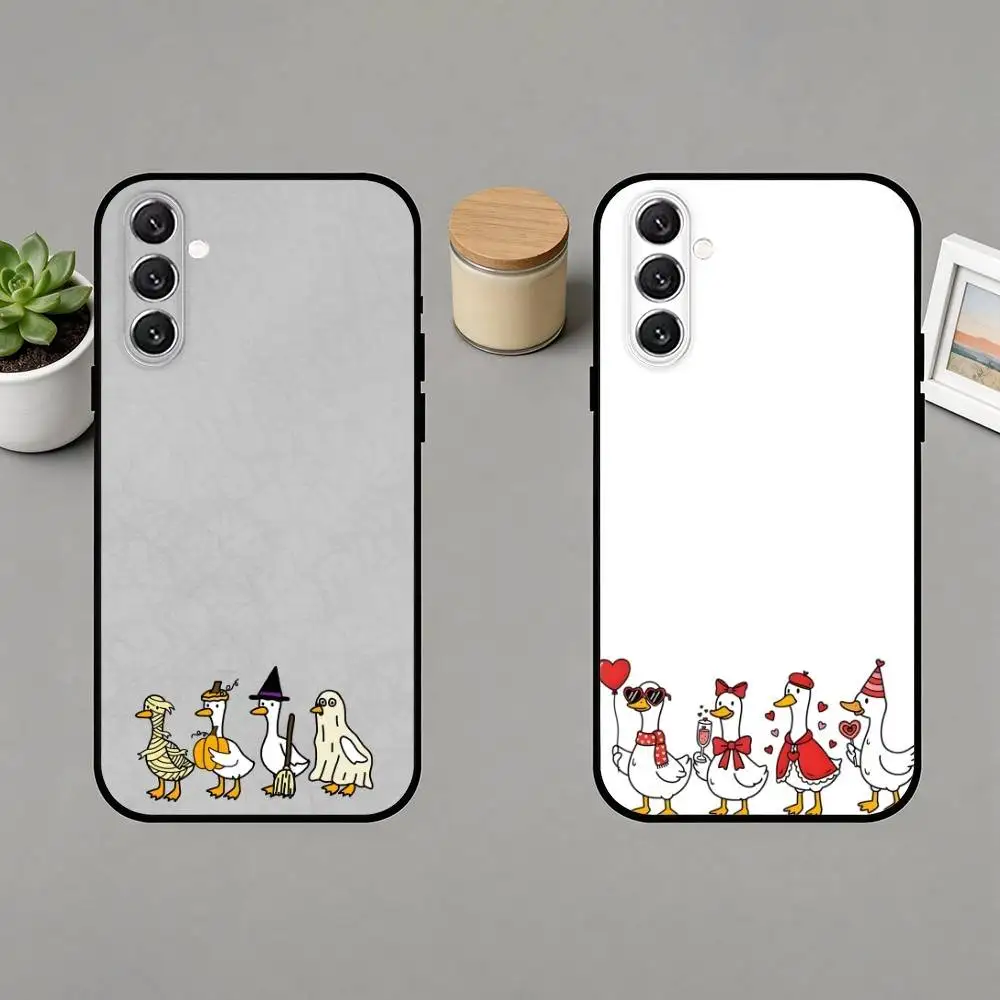 

Minimalist cartoon festival duck Phone Case For Samsung Galaxy A91,80,73,72 ,71,53,52,32 ,31,22,21s,20,Soft Black Case