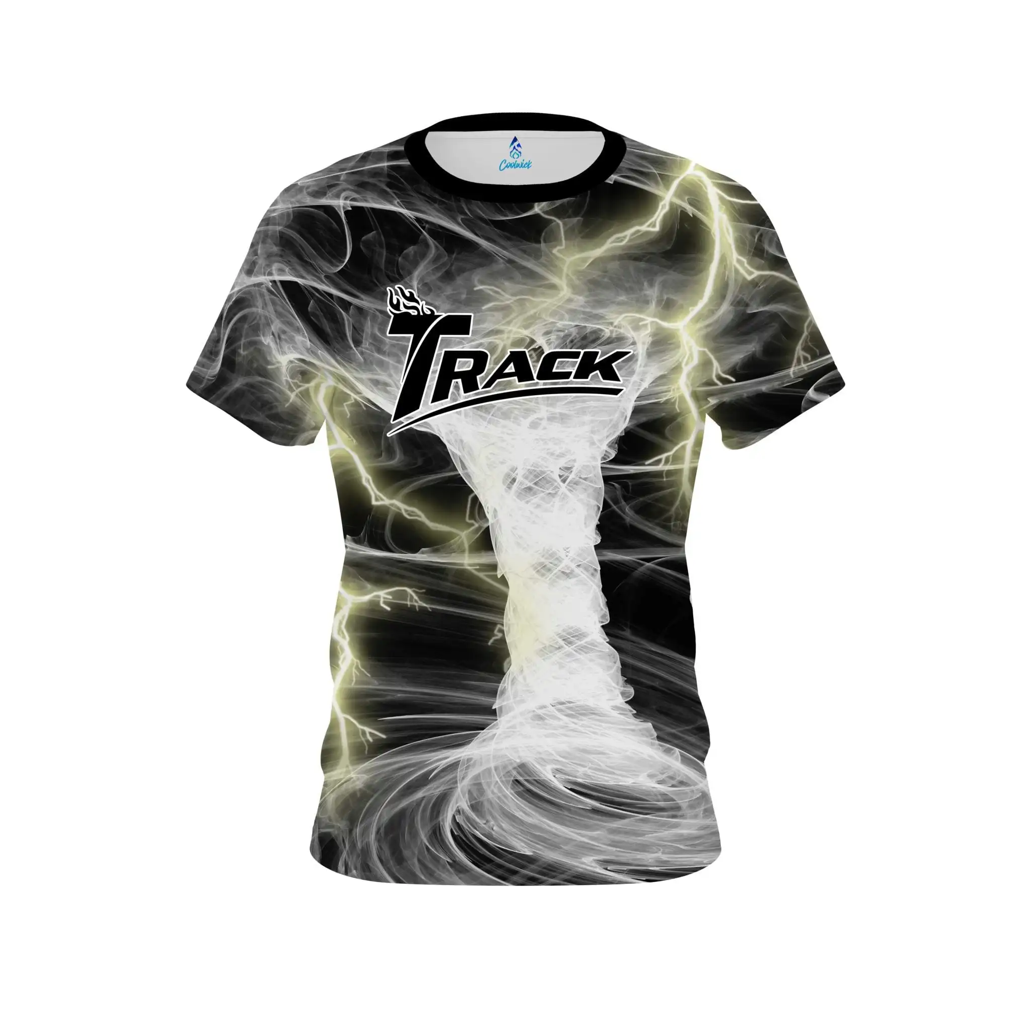 Neues Herren-Bowling-Trikot mit Tornado-Blitz-Druck, Kurzarm, Performance-Sport-T-Shirt, Pro-Bowler-Fan, Casual Streetwear – Detail 2