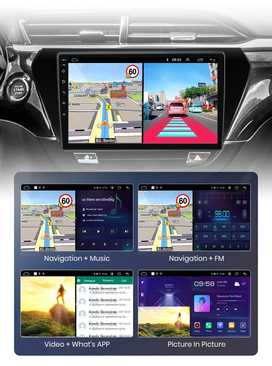 Junsun Kabelloses CarPlay Android Auto Autoradio für Opel Corsa F 2019 2020 2021 2022 2023 GPS Multimedia 2-DIN-Systeme Stereo – Detail 19