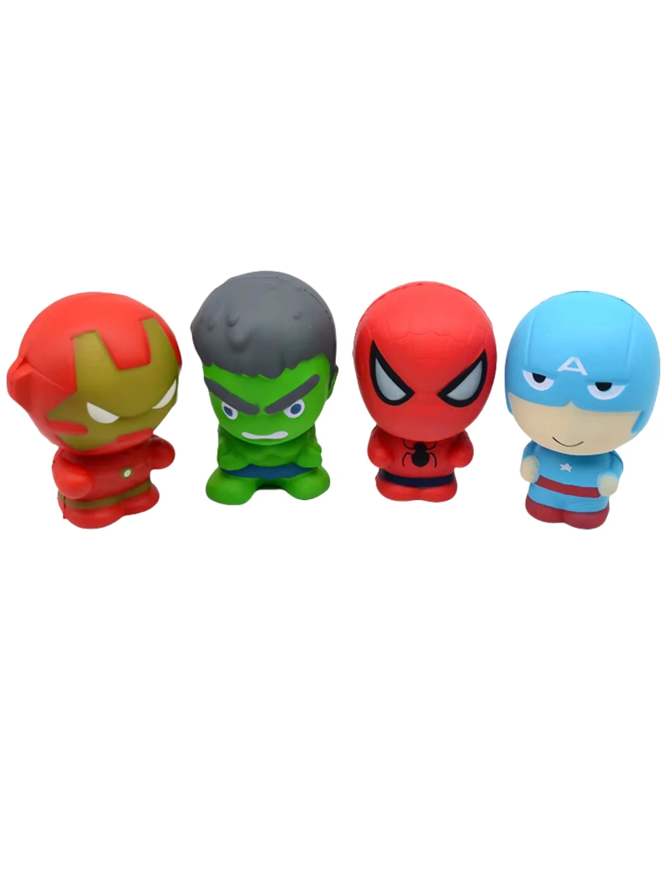 1/4pcs Cartoon Spider-Man Hulkes Iron Man PU Figure kawaii Desktop ornament Figure Festival Party Supplies Party Birthday Gifts