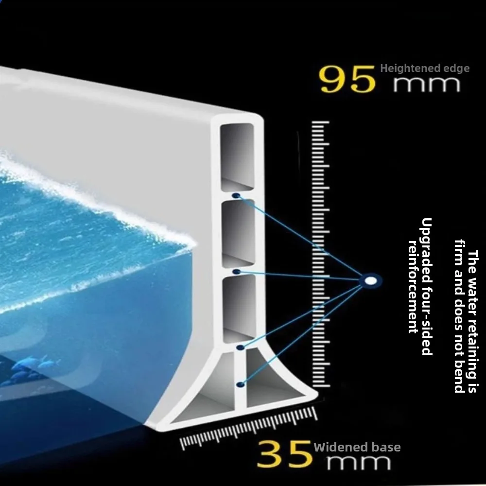 tira-de-retencao-de-agua-de-silicone-de-1m-rolha-de-agua-autoadesiva-dobravel-borracha-flexivel-a-prova-d'agua-barreira-de-agua-para-chuveiro