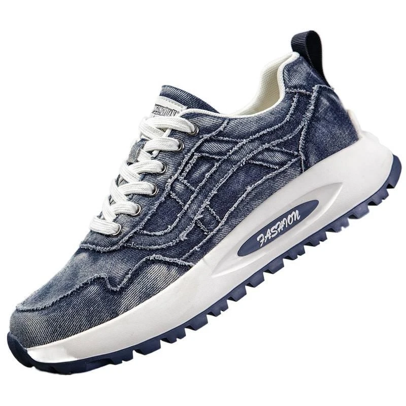 

Light Luxury Sace New Model 7853 British Style Breathable Fabric Shoes Front Lace-up Low-top Men's Casual Canvas Shoes
