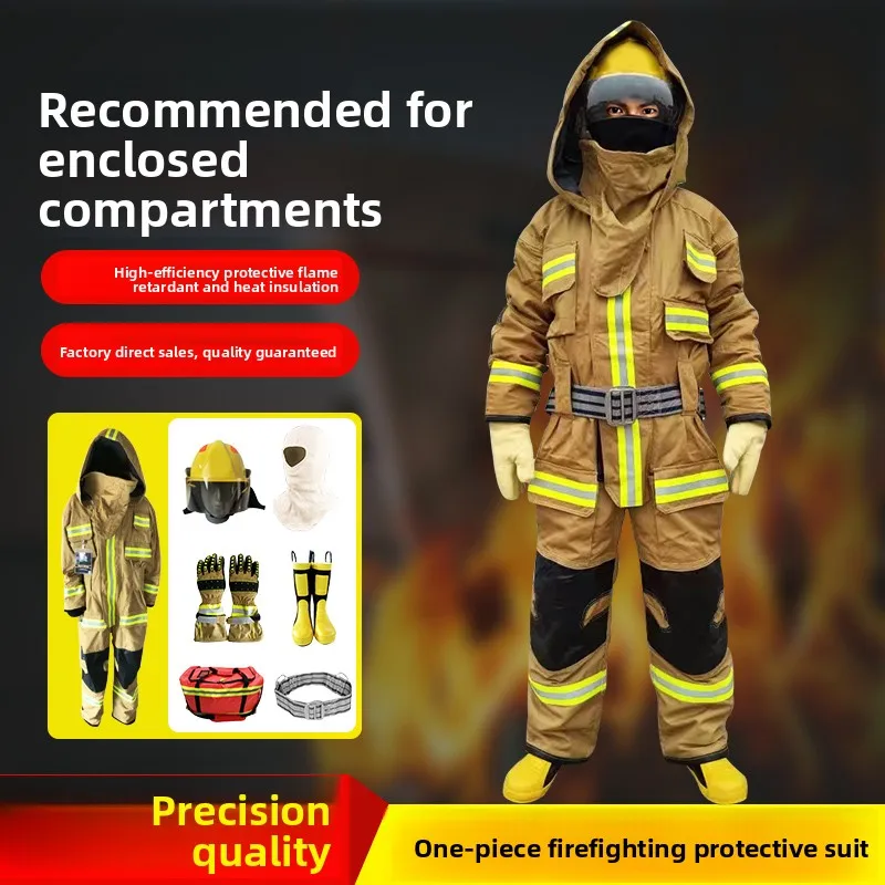 One-piece fire extinguishing protective equipment US version fire suit US protective clothing set European standard combat