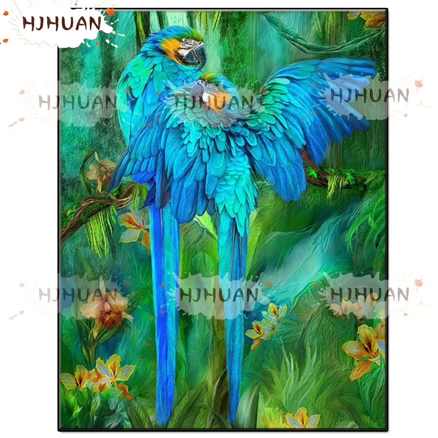 

Animal art, parrot Full square/Round Diamond embroidery diamond Painting Cross Stitch Rhinestone Of picture Mosaic Diamond