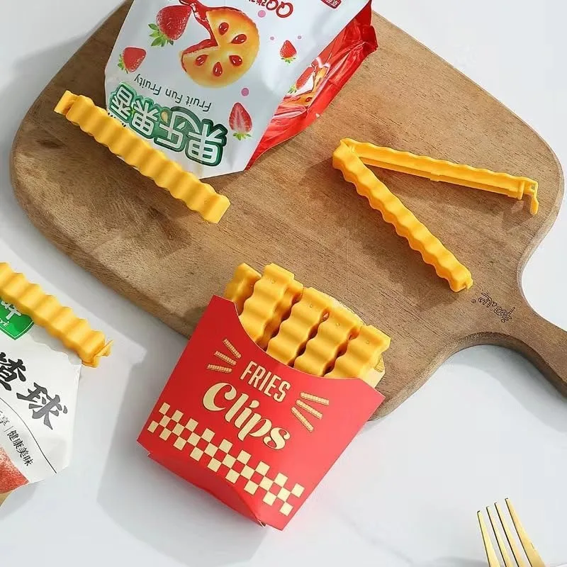 12pcs Potato Chip-shaped Sealing Clip and Snack Storage Box Set Magnetic Tool Plastic Bag Seasoning Sealing Strip