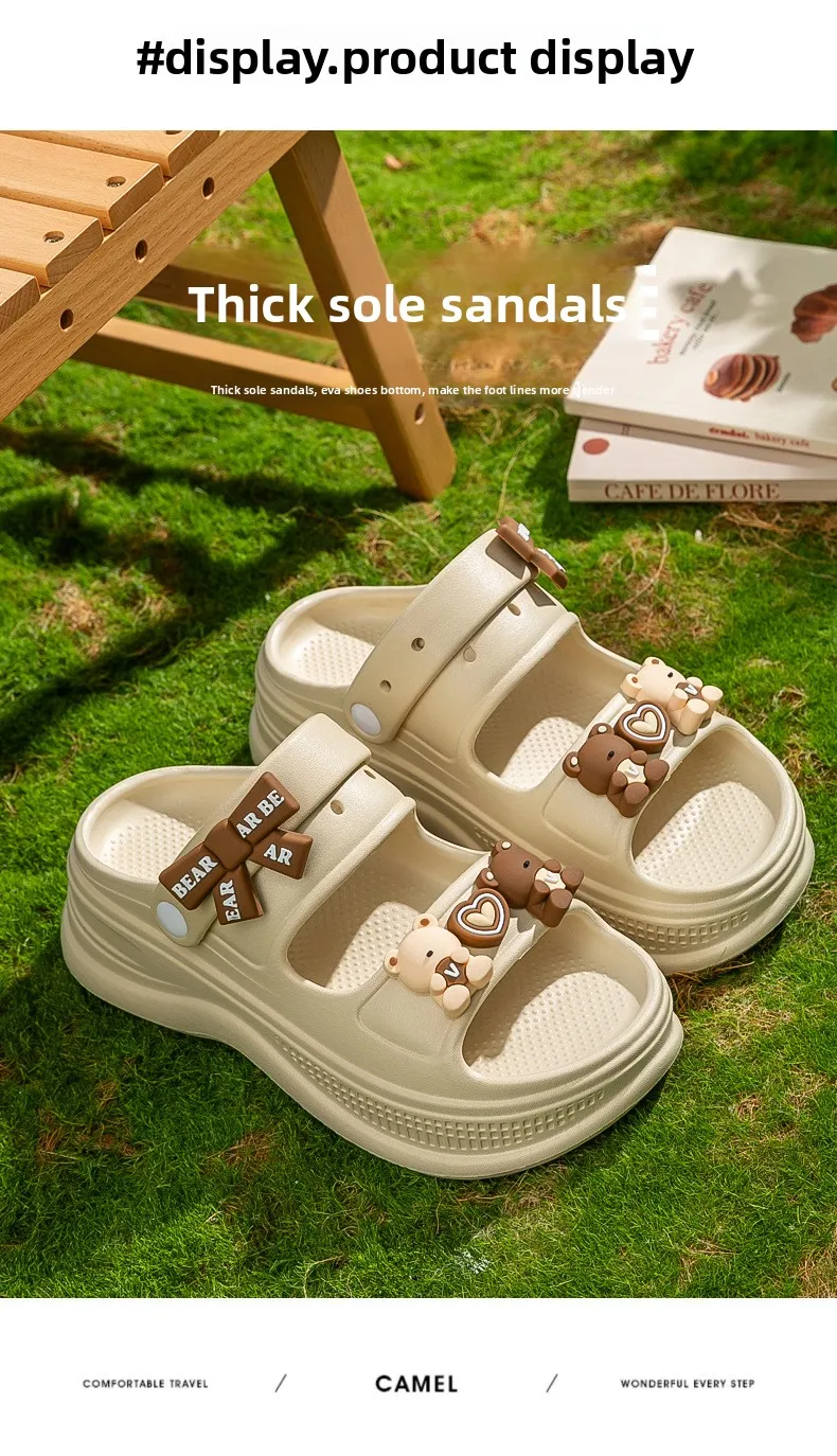2026 Niedliche Cartoon-Sandalen mit dicker EVA-Sohle für Damen – Sommerliche Outdoor-Strandpantoletten mit Absatz, bequem und rutschfest zum Hineinschlüpfen – Detail 10