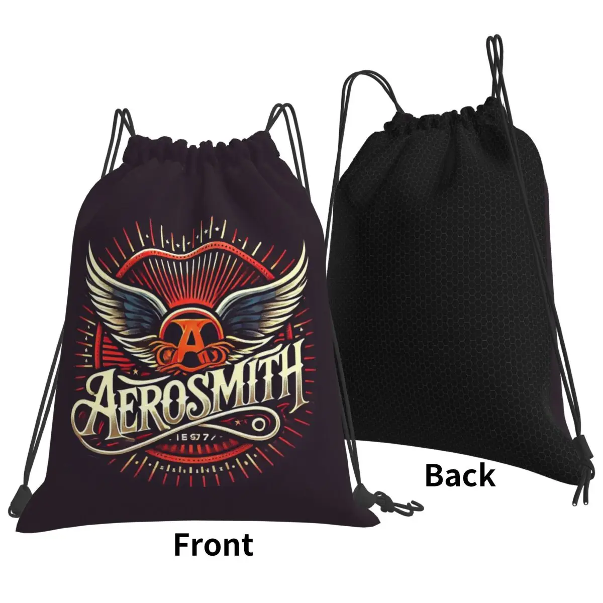 Rock Aerosmith Band Backpacks Multi-function Drawstring Bags Shoes Bag Book Bags for Man Woman School