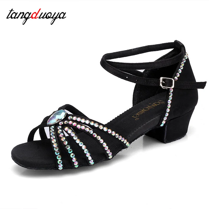 Neue Diamant Latin Dance Schuhe Berufs Dance Schuhe Low Heels Mädchen Kinder Tanz Schuhe frauen Tanzen schuhe für salsa ballsaal