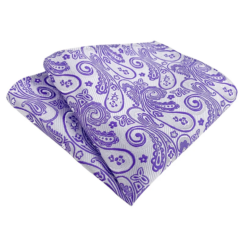 Jacquard 25CM Tasca floreale quadrata per uomo Donna Asciugamano petto a righe Hanky Abiti da uomo Fazzoletto Paisley Asciugamano da tasca