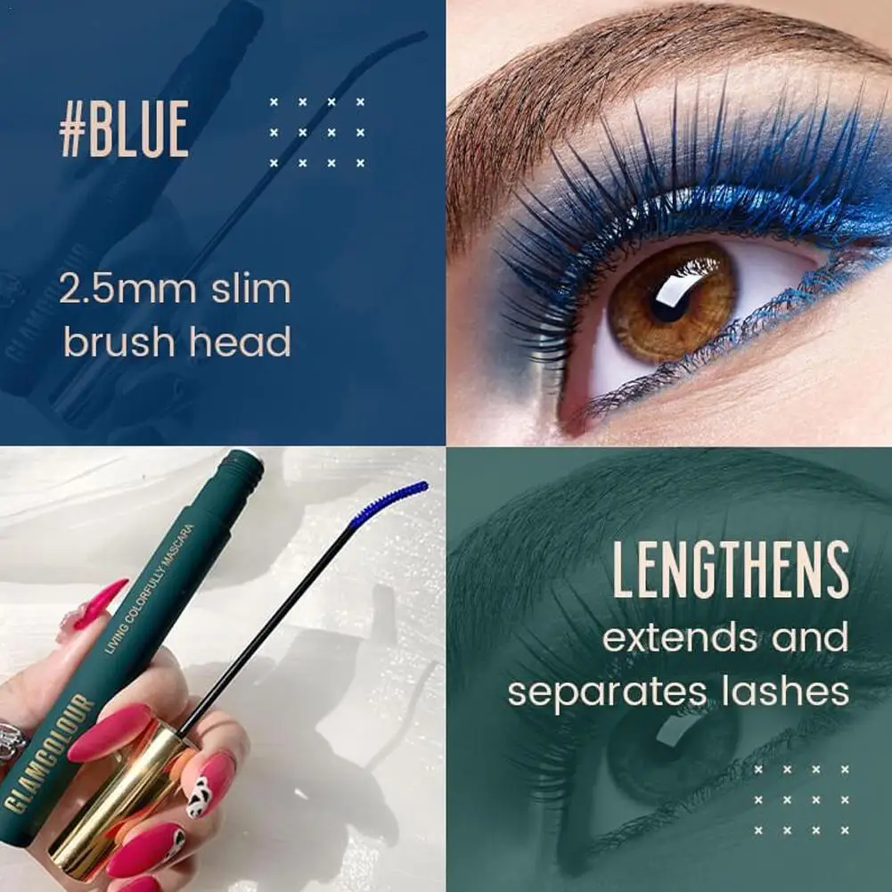 Mascara waterproof pour les cils, 4 couleurs, résistant à l'eau, volume incurvé, livraison directe