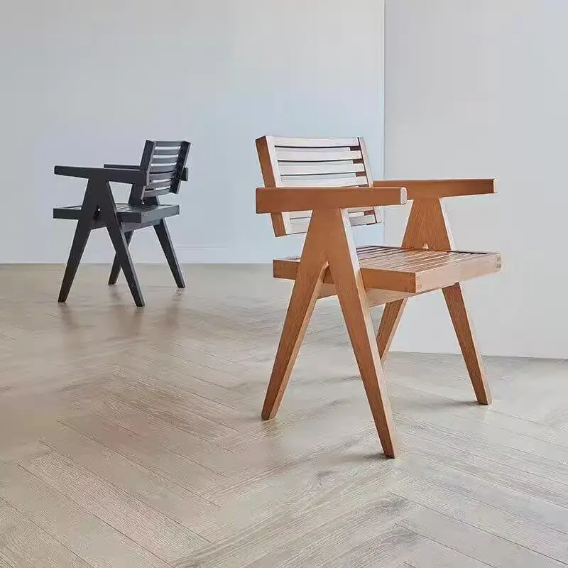 Nordic Japanese designer leisure balcony chair B & B medieval all-solid wood dining chair railing chair