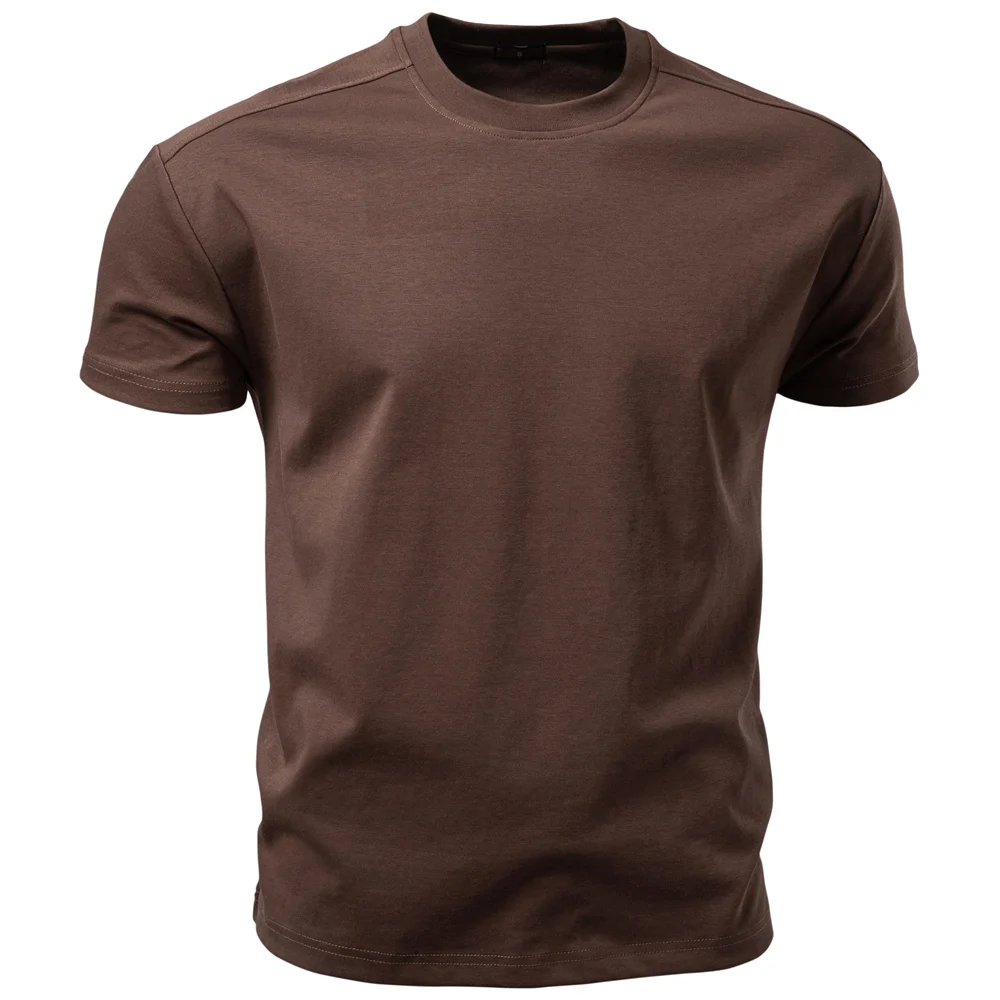 AIOPESON Heren T-shirt van katoen met O-hals Zacht aanvoelend Comfortabel Effen Kleur 8 opties Ademend Lichtgewicht Casual Dagelijks T-shirt