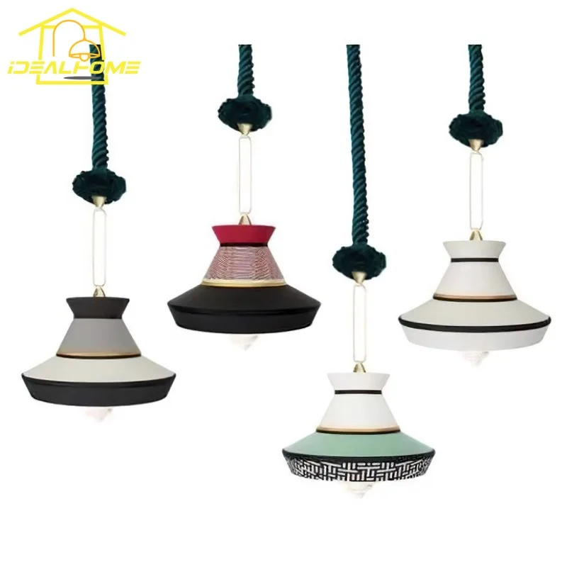 Japanese Minimalist Wabi-sabi Fabric Art Decorative Pendant Lights LED E27 Modern Interior Lighting Restaurant Bedroom Homestay image 3