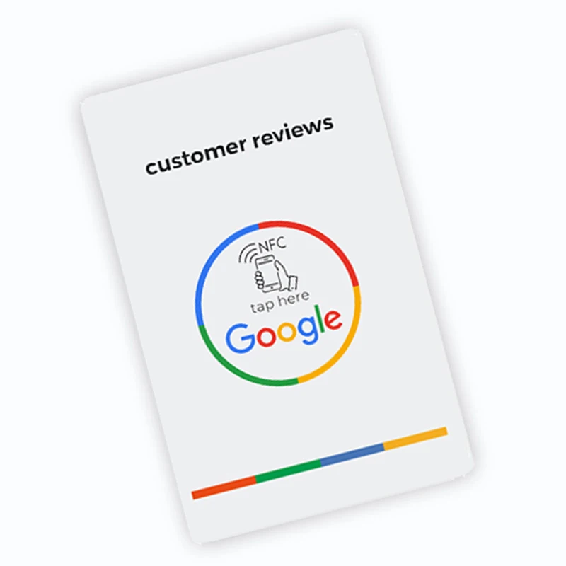 German Writing NFC Google Reviews NFC Card in Dutch French Spanish English Writing