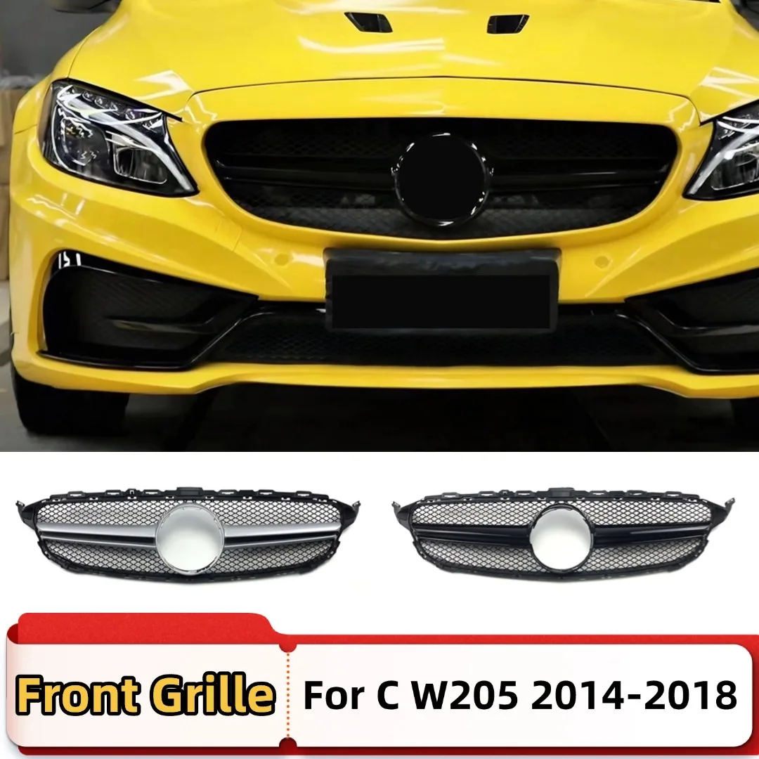 

Upgrade Front Mask Grille Bumper Grill Grid Tuning Accessories For Mercedes Benz C class W205 C205 2014-2018 C200 C260 Body Kit