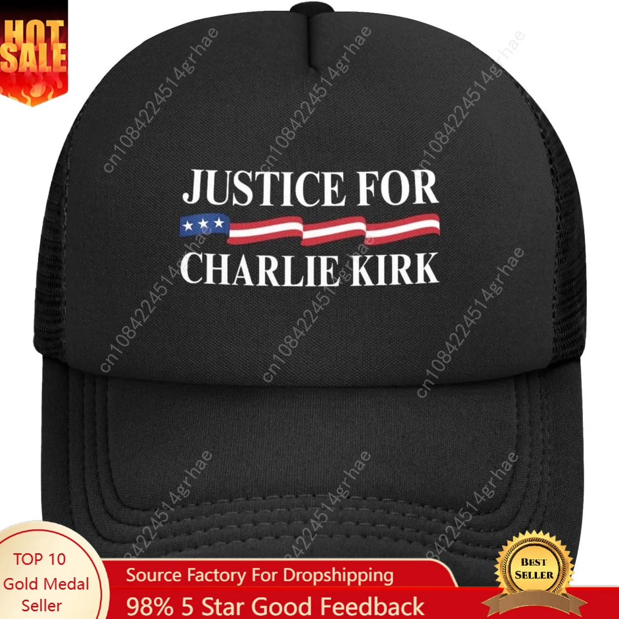 

Justice for Charlie Kirk Hat Mesh Baseball Cap for Men Women