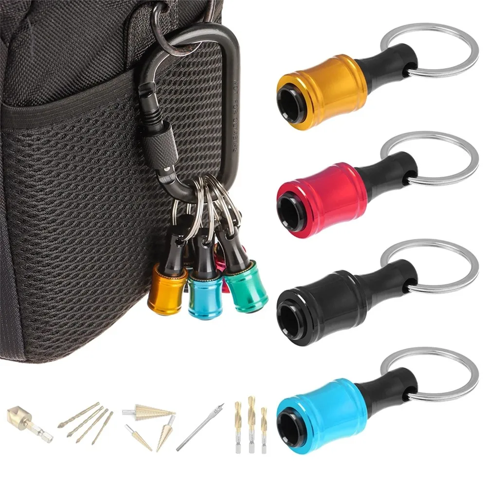 

Adapter 6x Screwdriver Bit Holder 1/4 Hex Shank Aluminum Alloy Quick Release W/ Carabiner High Quality Portable