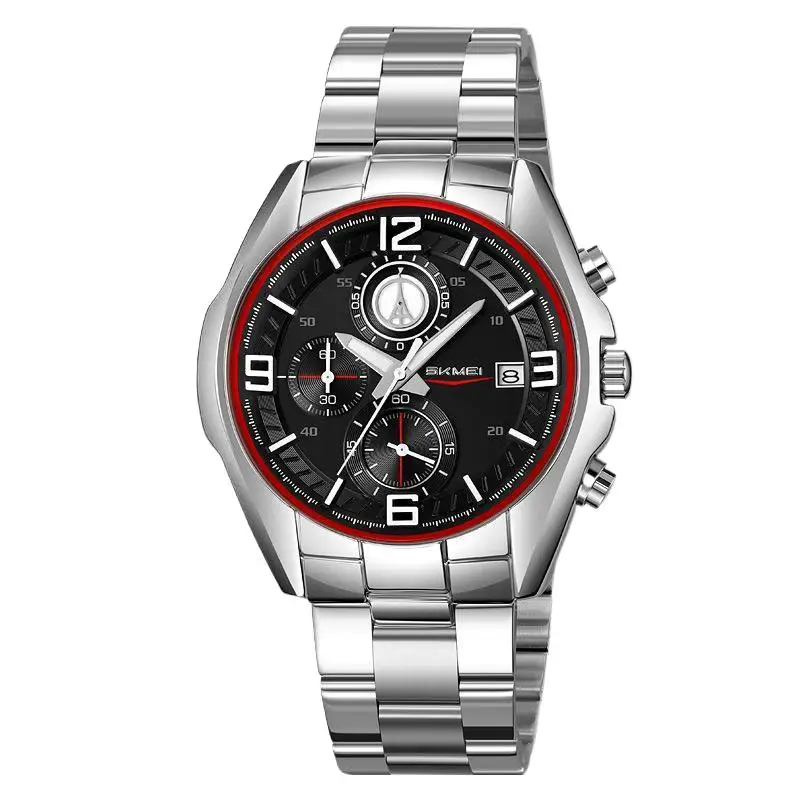 SkmeiNew Relógio Masculino Três Olhos e Seis Agulhas Multifuncional Relógio de Quartzo Relógio Masculino da Moda