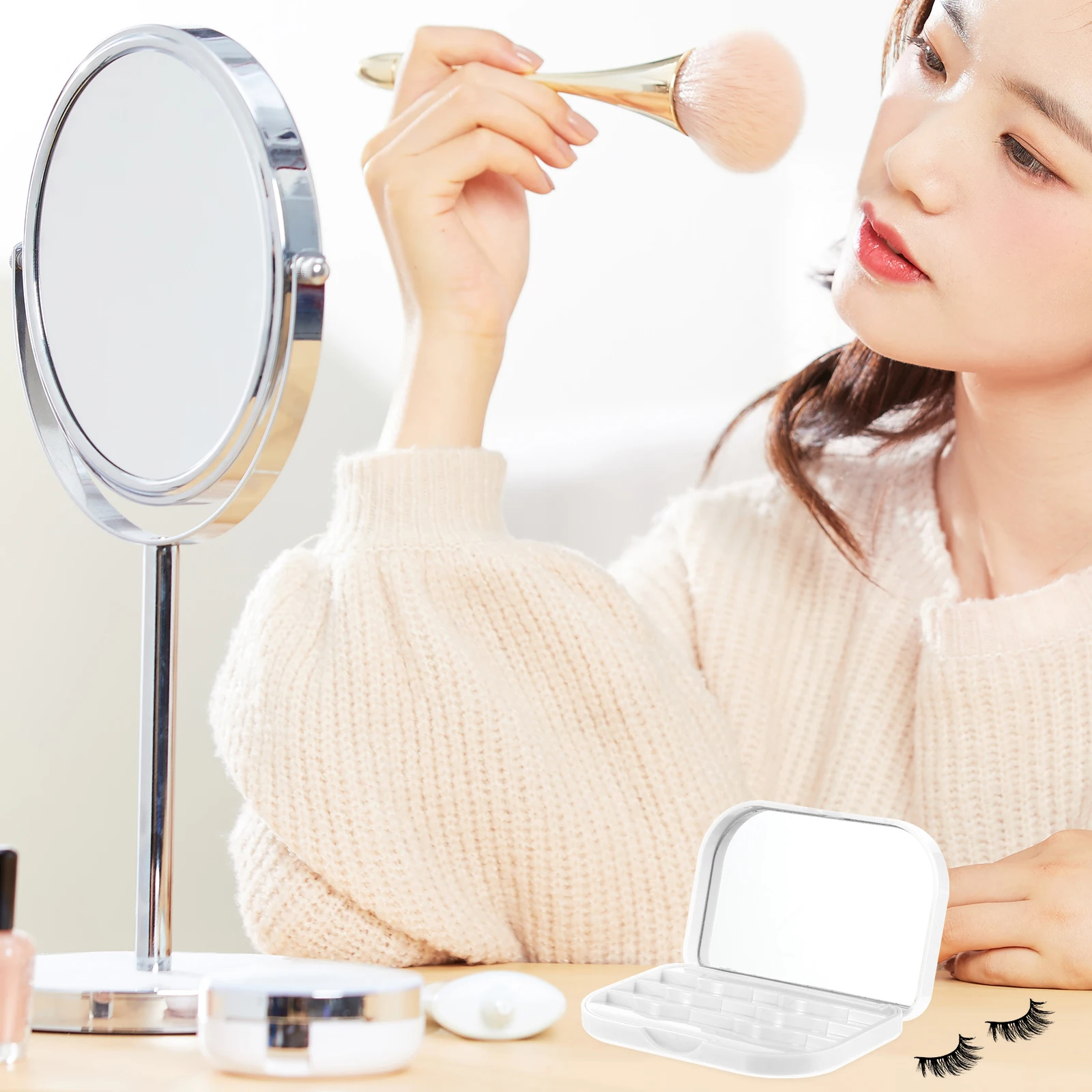 1pc 속눈썹 상자 흰색 마그네틱 속눈썹 ganizer 보관 케이스 방수 경량 선물 아이디어 속눈썹 컨테이너