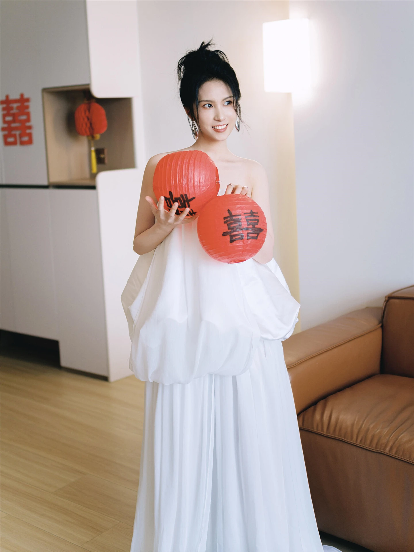 

Новое китайское роскошное вечернее платье А-силуэта с завышенной талией без бретелек для выступлений, вечеринок, дней рождения, помолвок и свадеб